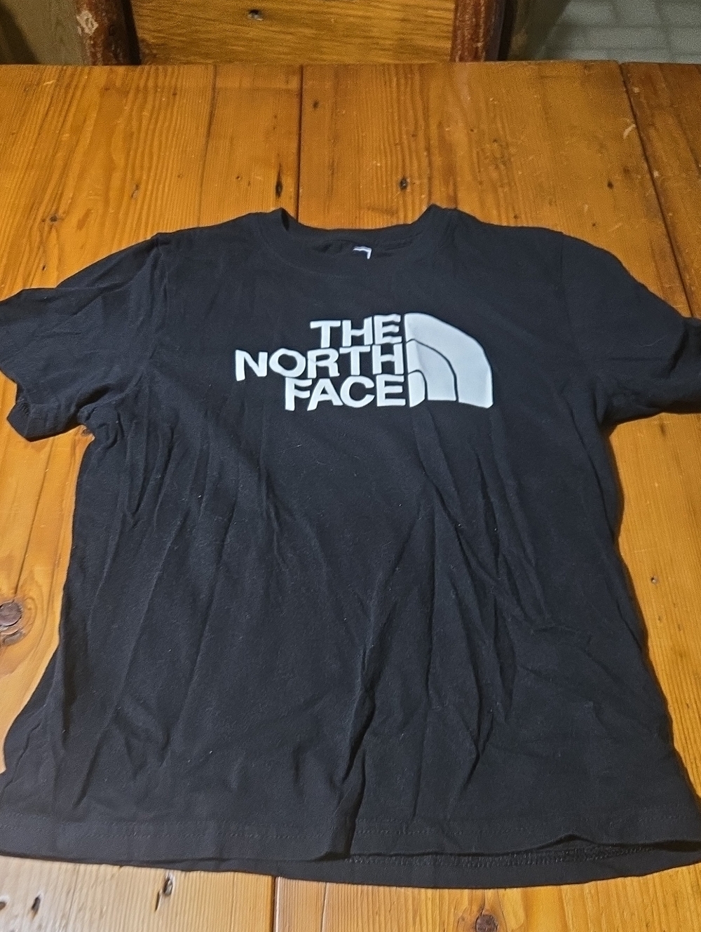 The North Face Black Short Sleeve Tee with White Logo Sz L